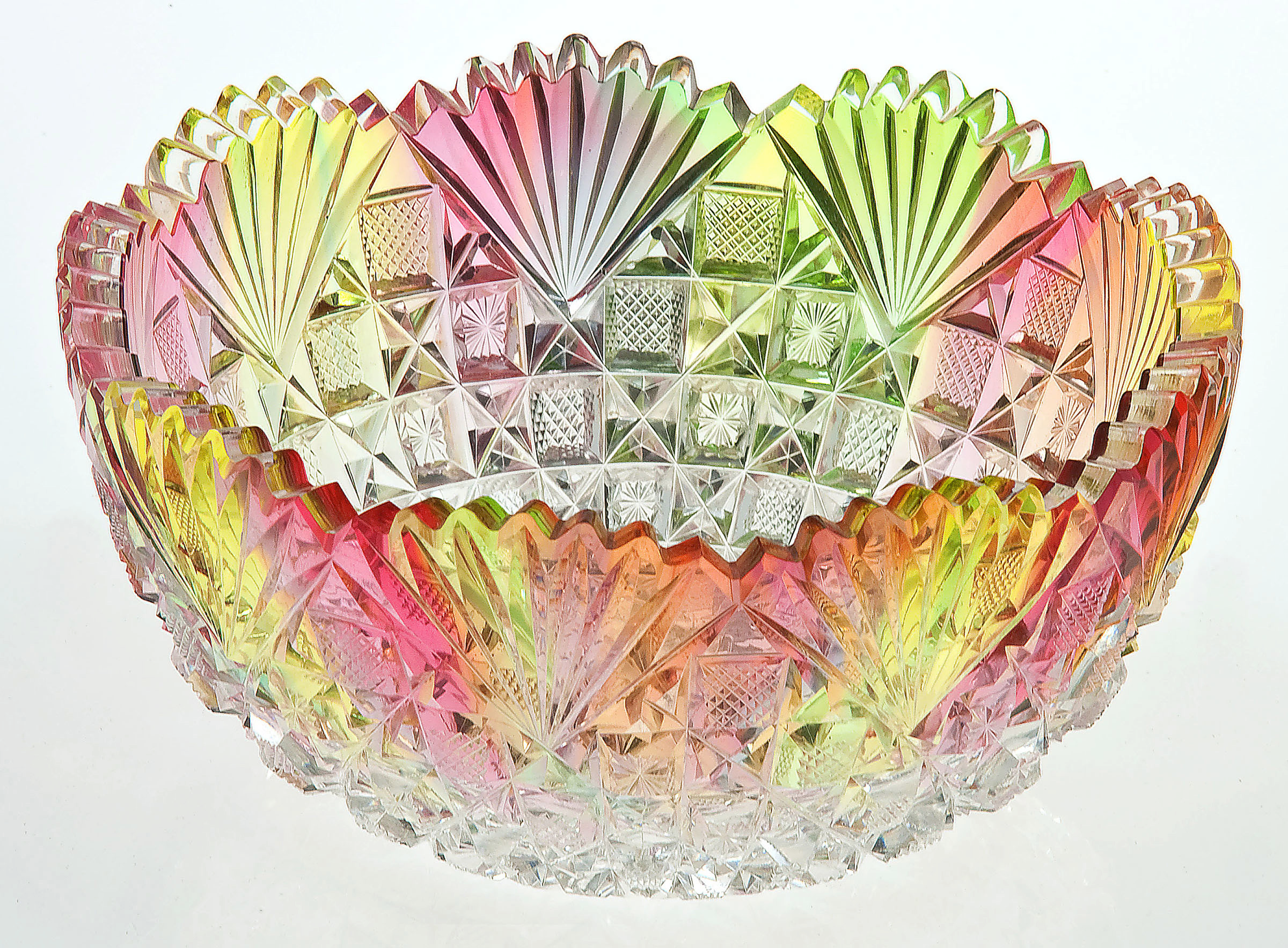 Rainbow cut glass bowl